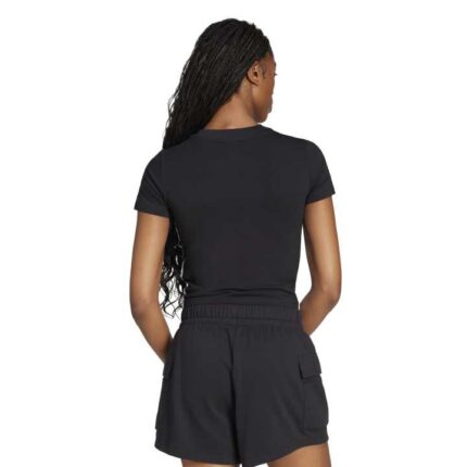 adidas Essentials 3-Stripes Slim Baby Tee Γυναικείο Κοντομάνικο Crop Μαύρο