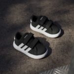 adidas Grand Court 3.0 Βρεφικά Sneakers με Σκρατς Μαύρα
