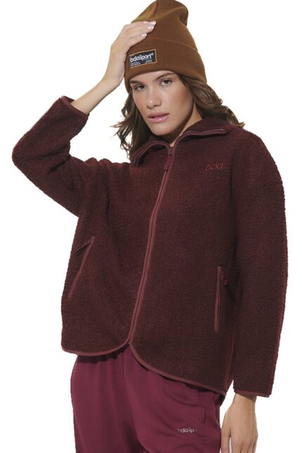 Body Action Γυναικεία Oversized Boucle Ζακέτα Μπορντό