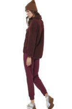 Body Action Γυναικεία Oversized Boucle Ζακέτα Μπορντό
