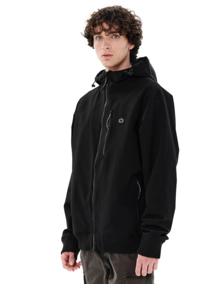 Emerson Μπουφάν Bomber Αδιάβροχο με Κουκούλα Black