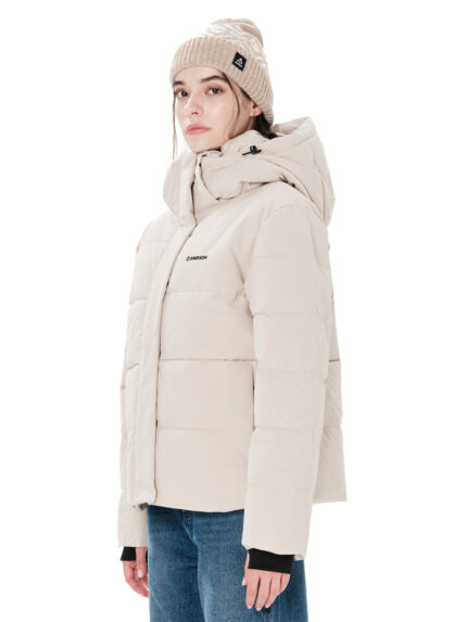 Emerson Γυναικείο Puffer Μπουφάν Αδιάβροχο για Χειμώνα Εκρού