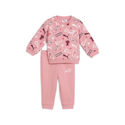 Puma Minicats AOP Crew Set FL Inf Βρεφικό Σετ Ροζ