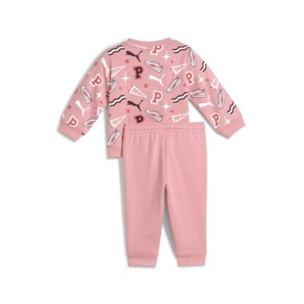 Puma Minicats AOP Crew Set FL Inf Βρεφικό Σετ Ροζ