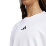 adidas Essentials 3-Stripes French Terry Μπλούζα Λευκή