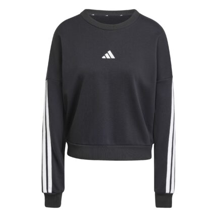 adidas Essentials 3-Stripes French Terry Μπλούζα Μαύρη