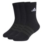 adidas Κάλτσες Μεσαίου Ύψους με Επένδυση 3 Ζευγάρια Μαύρες