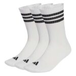adidas 3-Stripes Cushioned Crew Socks Κάλτσες Λευκές με Ρίγες