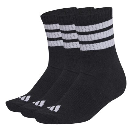 adidas Κάλτσες Μεσαίου Ύψους 3 Stripes με Επένδυση 3 Ζευγάρια