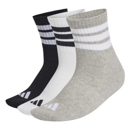adidas Κάλτσες Μεσαίου Ύψους 3 Stripes με Επένδυση 3 Ζευγάρια