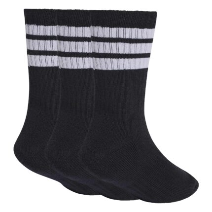 adidas Παιδικές Κάλτσες 3-Stripes Μεσαίου Ύψους με Επένδυση 3 Ζευγάρια Μαύρες