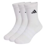 adidas Κάλτσες Μεσαίου Ύψους με Επένδυση 3 Ζευγάρια Λευκές