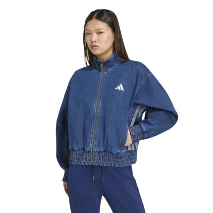 adidas Γυναικείο Μπουφάν Stadium Washed Denim Τζιν Loose Fit